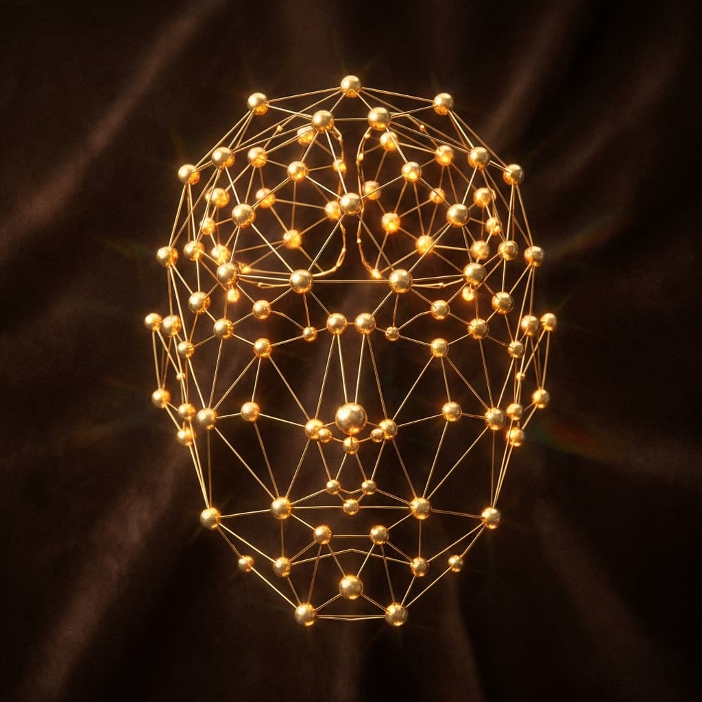 Interconnected golden nodes representing social networks